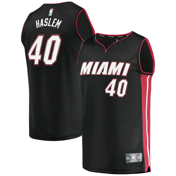 Camiseta Udonis Haslem 40 Miami Heat Icon Edition Negro Hombre
